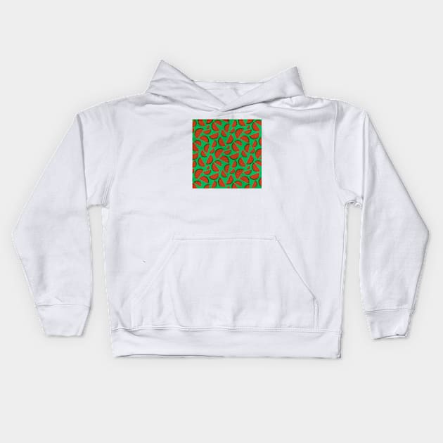 Watermelon Pattern Kids Hoodie by FoodPatterns